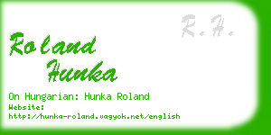 roland hunka business card